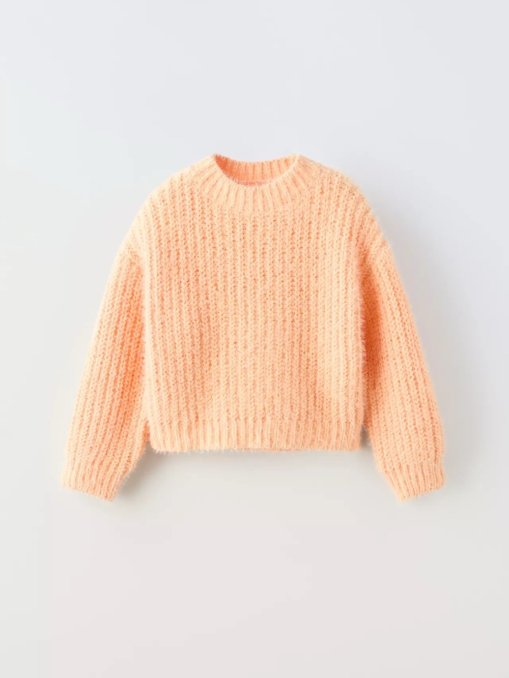 Zara Peach Textured Knit Sweater